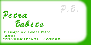petra babits business card